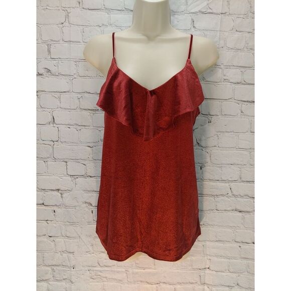 Old Navy Women's Size Small Dark Rust Velvet Stretch Blouse. - Picture 1 of 5